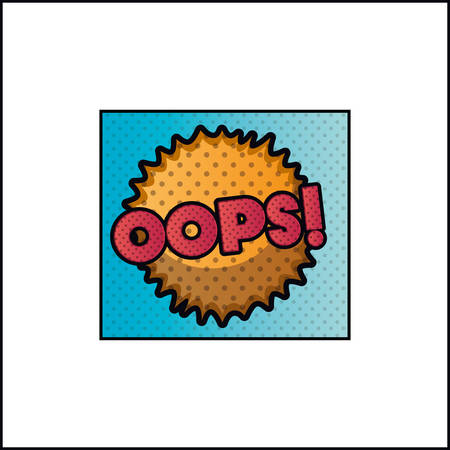 expression bubble with oops pop art style vector illustration designのイラスト素材