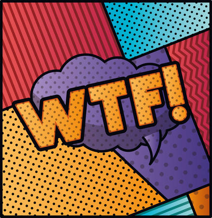 expression bubble with wtf pop art style vector illustration designのイラスト素材
