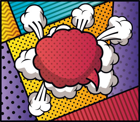 speech bubble and set patterns pop art style vector illustration designのイラスト素材