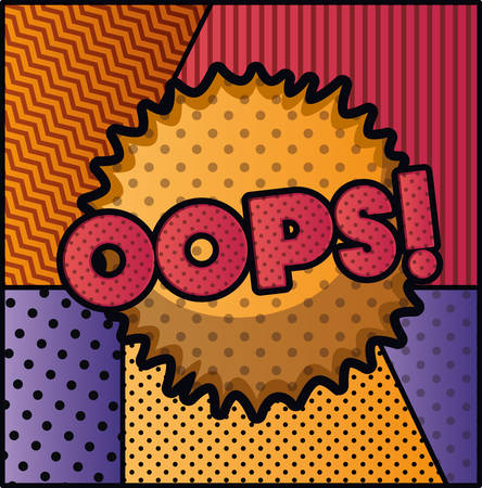 expression bubble with oops pop art style vector illustration designのイラスト素材