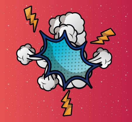 expression cloud with smoke pop art style vector illustration designのイラスト素材
