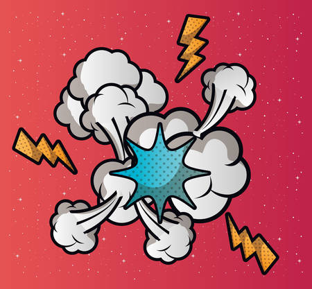 expression cloud with smoke pop art style vector illustration designのイラスト素材