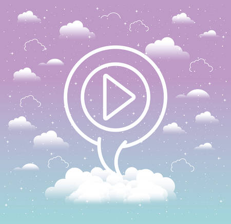 speech bubble with media player trend icon vector illustration designのイラスト素材
