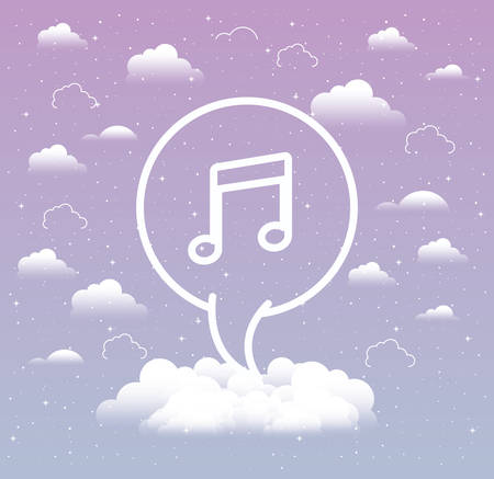 speech bubble with music note trend icon vector illustration designのイラスト素材