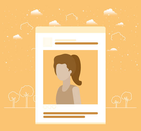 picture of woman in acount template vector illustration designのイラスト素材