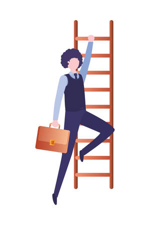 businessman with stair avatar character vector illustration desingのイラスト素材