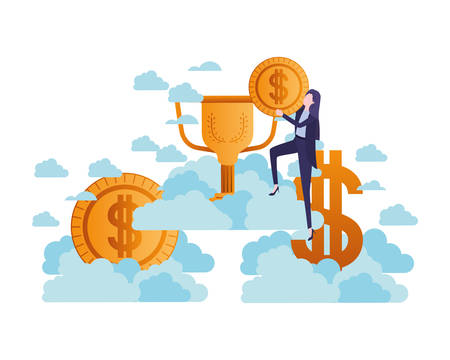 business women with set icons vector illustration designのイラスト素材