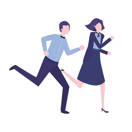 business couple avatar character vector illustration desingのイラスト素材