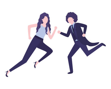business couple avatar character vector illustration desingのイラスト素材
