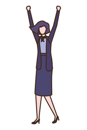 business woman avatar character vector illustration desingのイラスト素材
