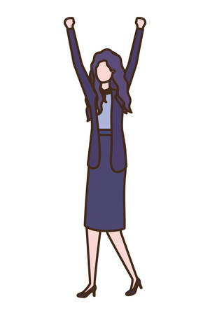 business woman avatar character vector illustration desingのイラスト素材