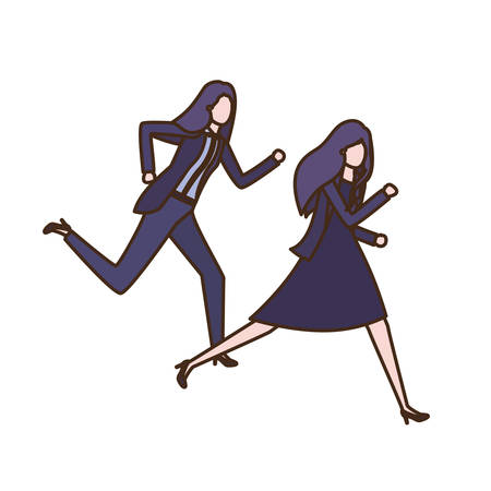 business women avatar character vector illustration desingのイラスト素材