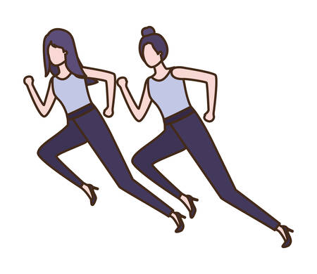 business women avatar character vector illustration desingのイラスト素材