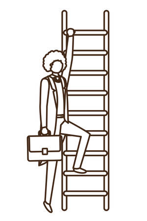 businessman with stair avatar character vector illustration desingのイラスト素材