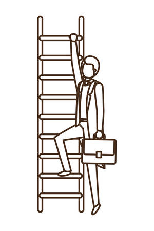 businessman with stair avatar character vector illustration desingのイラスト素材