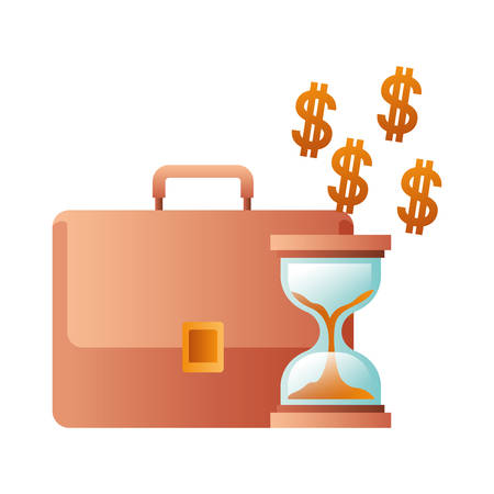 suitcase with hourglass isolated icon vector illustration designのイラスト素材