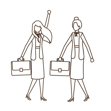 business women with portfolio avatar character vector illustration desingのイラスト素材