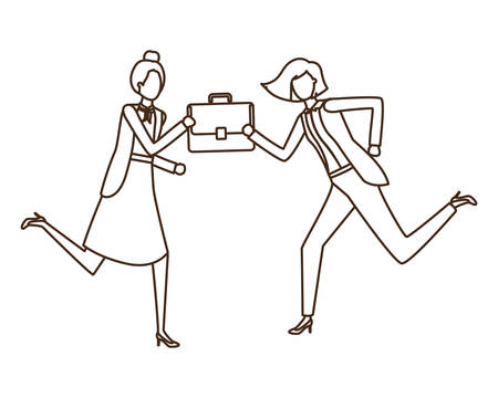 business women with portfolio avatar character vector illustration desingのイラスト素材
