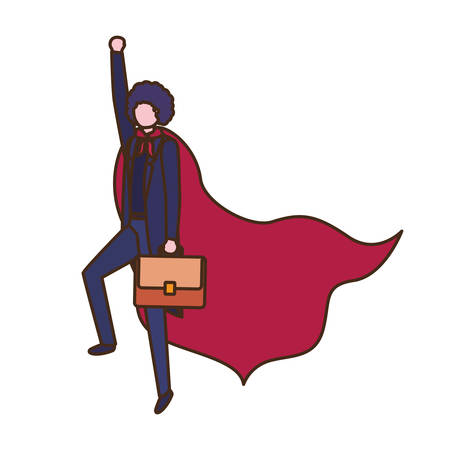 businessman with hero cape avatar character vector illustration designのイラスト素材
