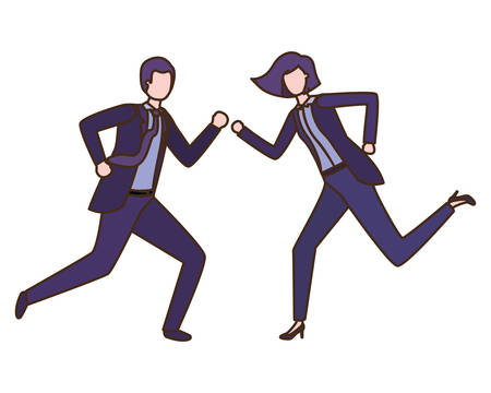 business couple avatar character vector illustration desingのイラスト素材