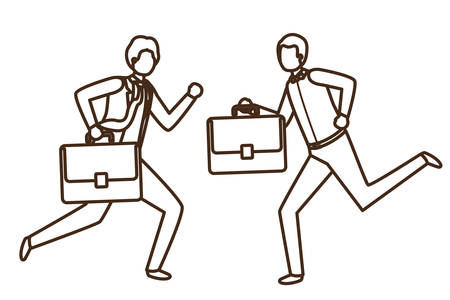 business men with portfolio avatar character vector illustration desingのイラスト素材
