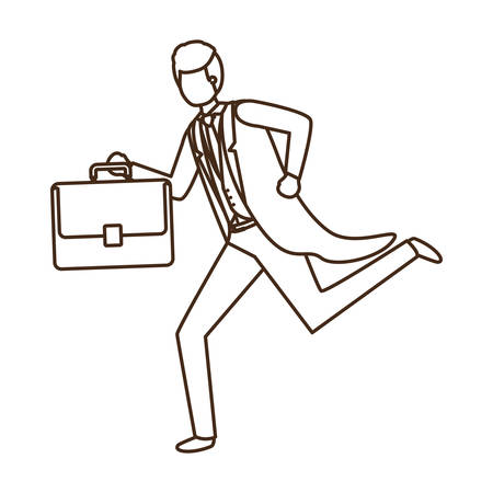 business man with portfolio avatar character vector illustration desingのイラスト素材