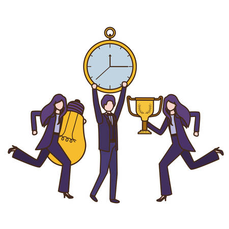 group of business with set icons vector illustration designのイラスト素材