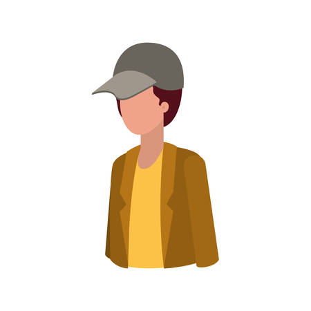 young man avatar character vector illustration desingのイラスト素材