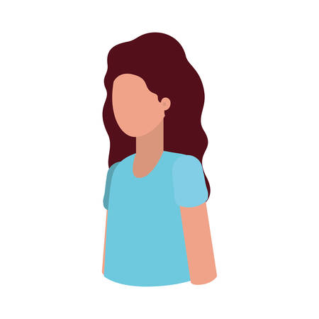 young woman avatar character vector illustration desingのイラスト素材