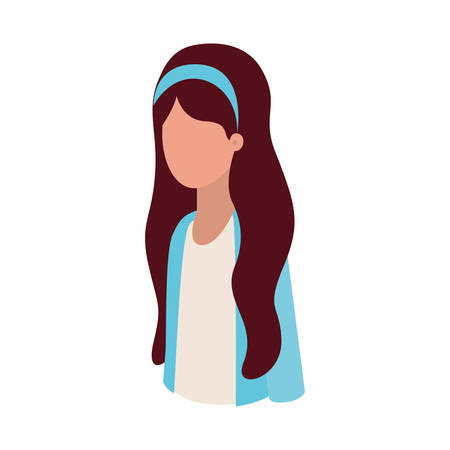 young woman avatar character vector illustration desingのイラスト素材