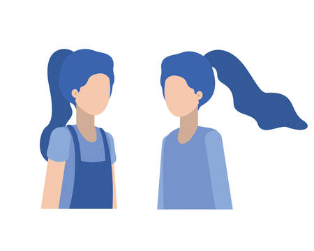 young women avatar character vector illustration designのイラスト素材