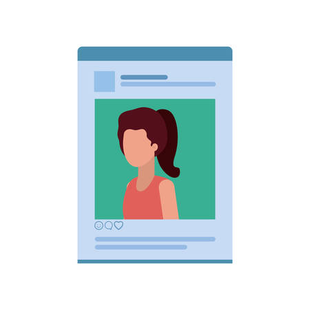 woman's social network profile avatar character vector illustration designのイラスト素材