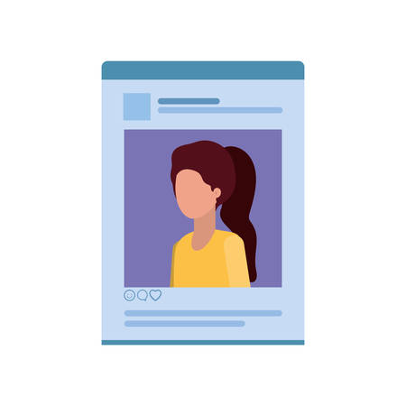 woman's social network profile avatar character vector illustration designのイラスト素材