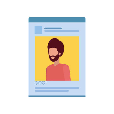man social network profile avatar character vector illustration designのイラスト素材
