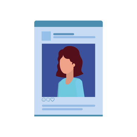 woman's social network profile avatar character vector illustration designのイラスト素材