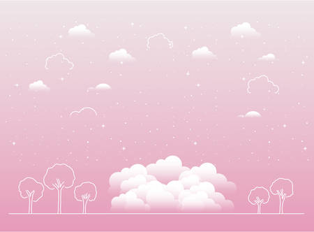cloudy landscape isolated icon vector illustration designのイラスト素材