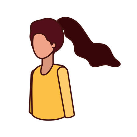 young woman avatar character vector illustration desingのイラスト素材