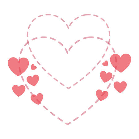 love card with hearts isolated icon vector illustration desingのイラスト素材