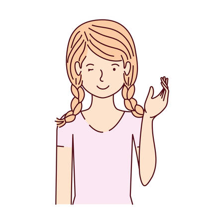 young woman avatar character vector illustration desingのイラスト素材