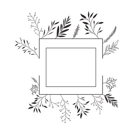 frame with flowers isolated icon vector illustration desingのイラスト素材