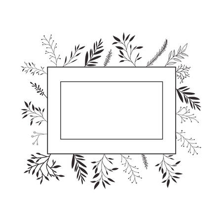 frame with flowers isolated icon vector illustration desingのイラスト素材