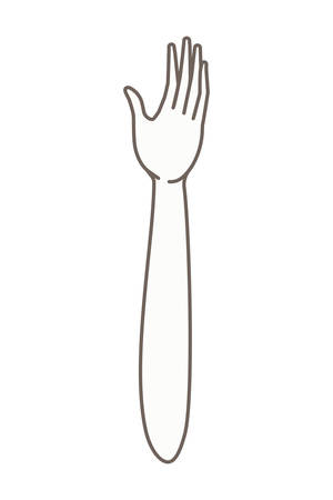 open hand receiving avatar character vector illustration designのイラスト素材