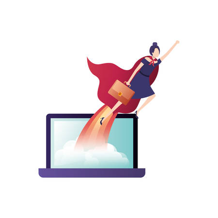 business woman with set icons vector illustration desingのイラスト素材