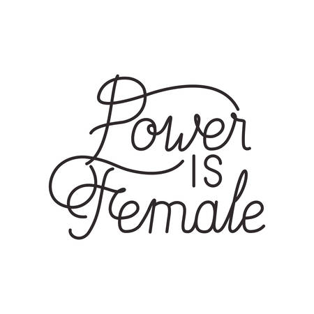 power is female label isolated icon vector illustration desingのイラスト素材