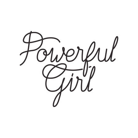 powerful girl label isolated icon vector illustration desingのイラスト素材