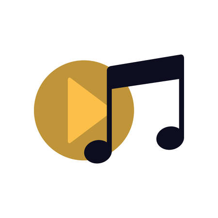 musical note and button play isolated icon vector illustration desingのイラスト素材