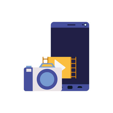 screen smartphoen with camera isolated icon vector illustration designのイラスト素材