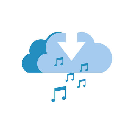 download cloud with objects isolated icon vector illustration designのイラスト素材