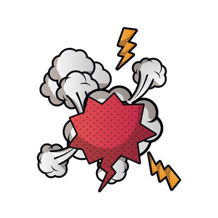 speech bubble with cloud and thunder isolated icon vector illustration desingのイラスト素材