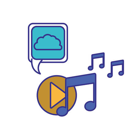 music note with speech bubble isolated icon vector illustration designのイラスト素材